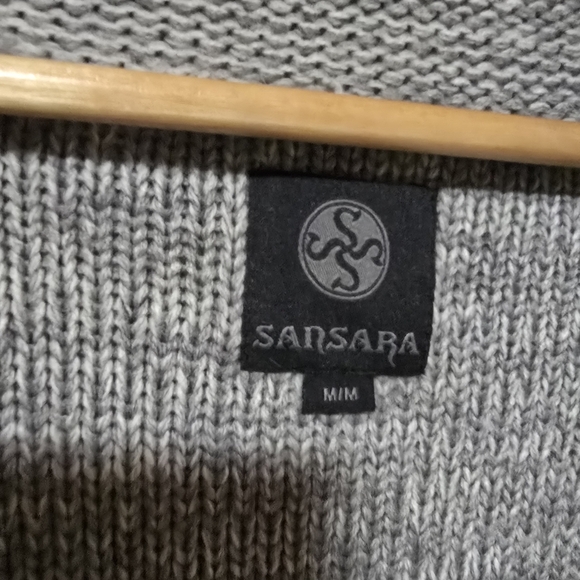 Sansara Women’s Cardigan Sweater Jacket Gray Black Knit Wool/Blend - Picture 3 of 4